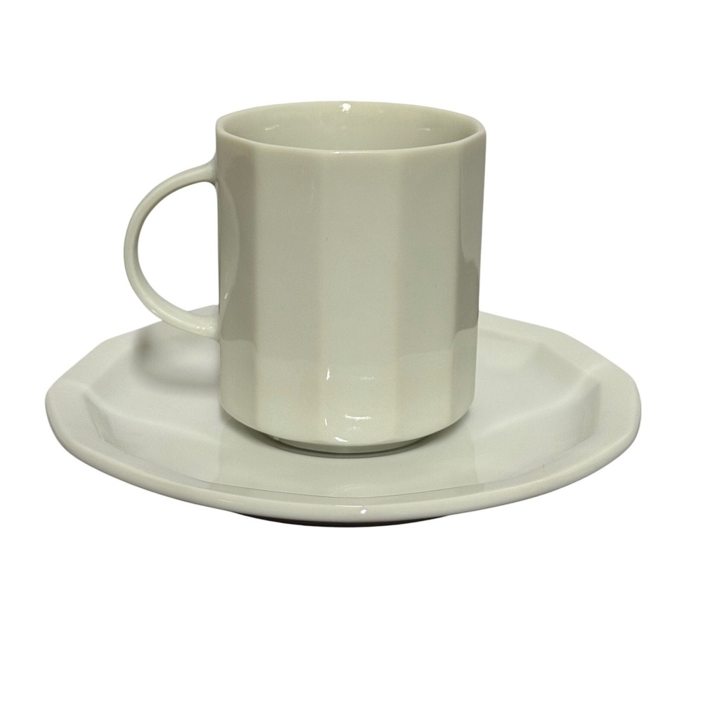 Taste Setter Sigma Japan White Faceted Porcelain Cup & Saucer Replacement